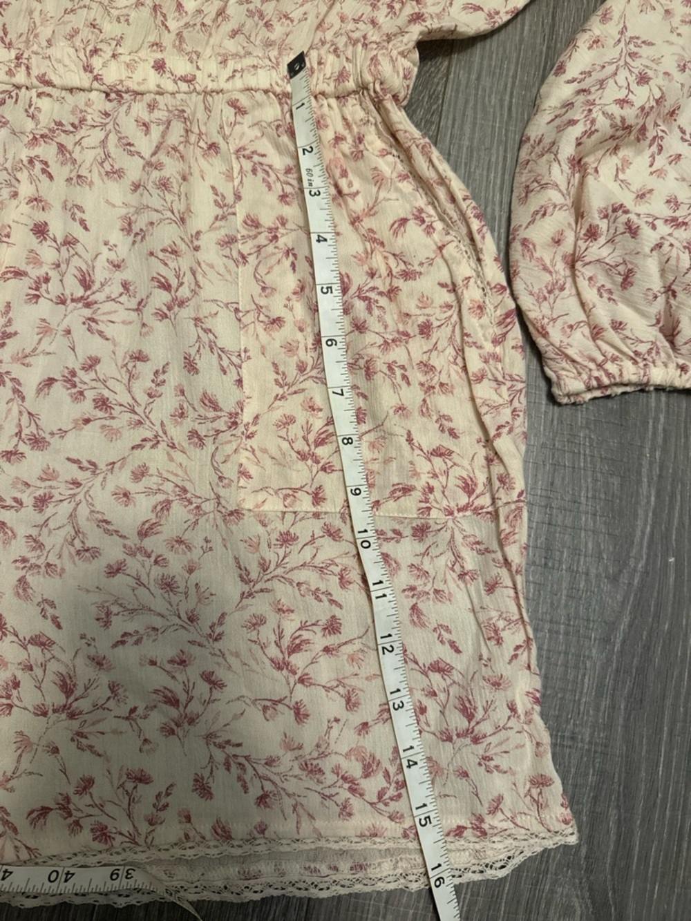 Floral  Romper in Cream and Dusty Rose - Picture 6 of 8